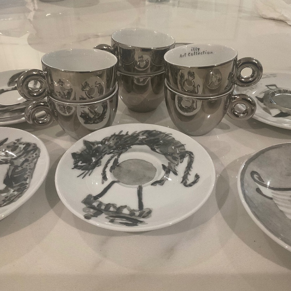 Illy Espresso Art Collection Espresso Cups and Saucers